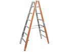 HYMER Alu Doppelstufenleiter 8024, 2x3 Tritt, L= 0.77m - Garten