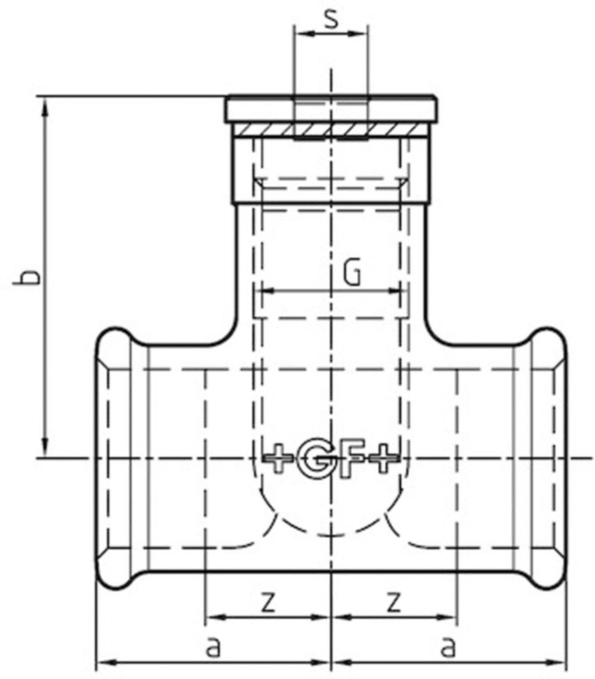 Reguliermuffe 599a V 1" 770 599 206 - GF verz. Tempergussfittings