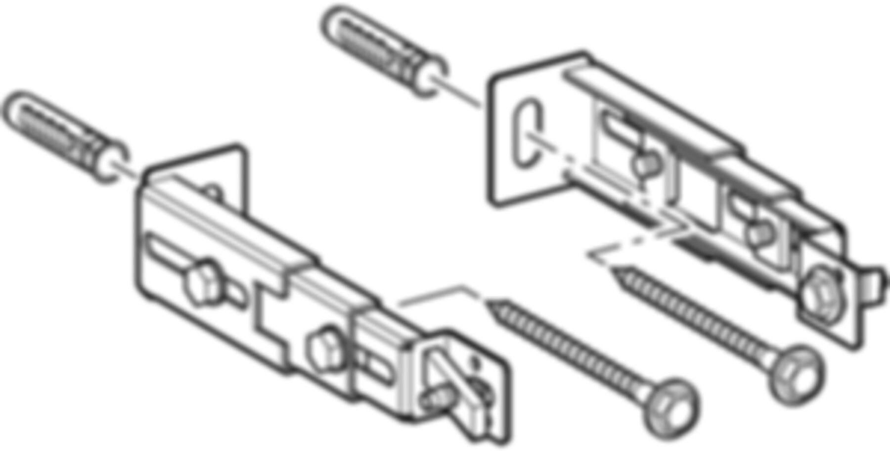 Set Fussbefestigung an Rückwand 13-24 cm Set à 2 Stück 111.064.00.1 - Geberit-Duofix