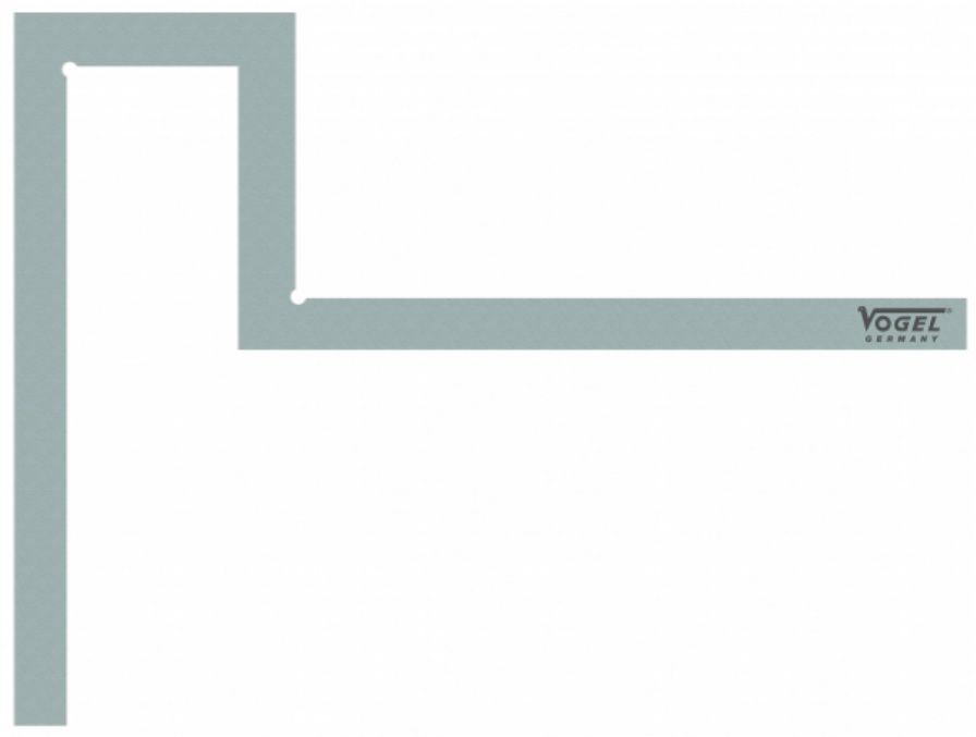 VOGEL Flanschenwinkel 300 x 300mm, verchromt - Winkelmessen