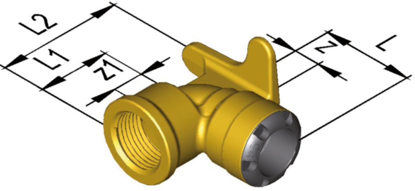 Anschlusswinkel 90° mit Wandflansch IG d 22 mm - 3/4" 9809.2209 - SudoFIT-Formstücke