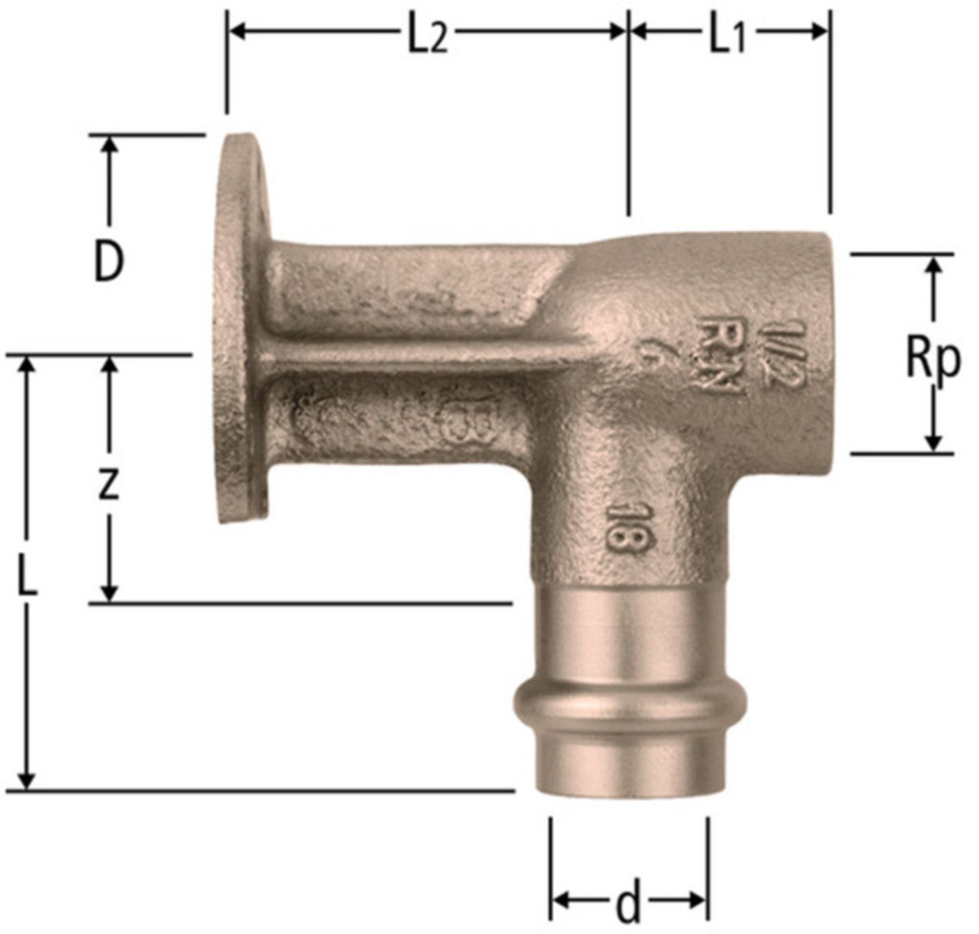Anschlusswinkel NUSSBAUM Optipress-Aquaplus