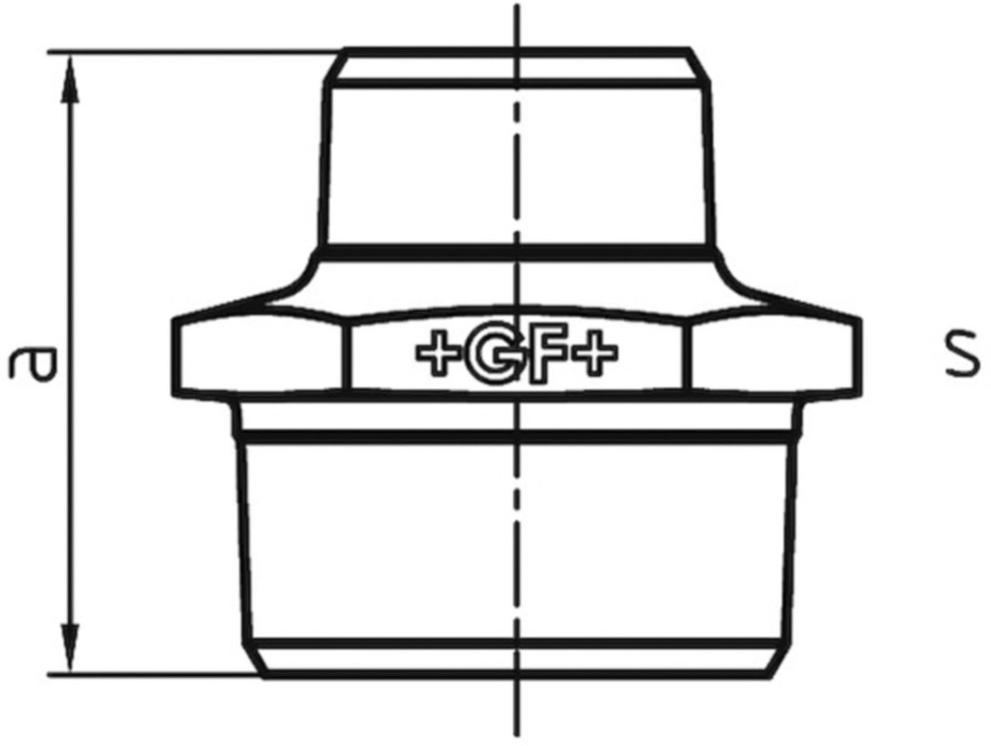 D-Nippel red. 245 V 3/4"- 1/2" 770 245 222 - GF verz. Tempergussfittings