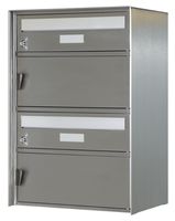 Gstaad, BxHxT= 418x612x306mm Chromstahl geschliffen, 2er übereinander - Briefkasten Huber