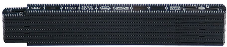 Taschenmeter Mens Edition schwarz 10 Glieder, 1m mit mm-Teilung, 1601 S - Längenmessen