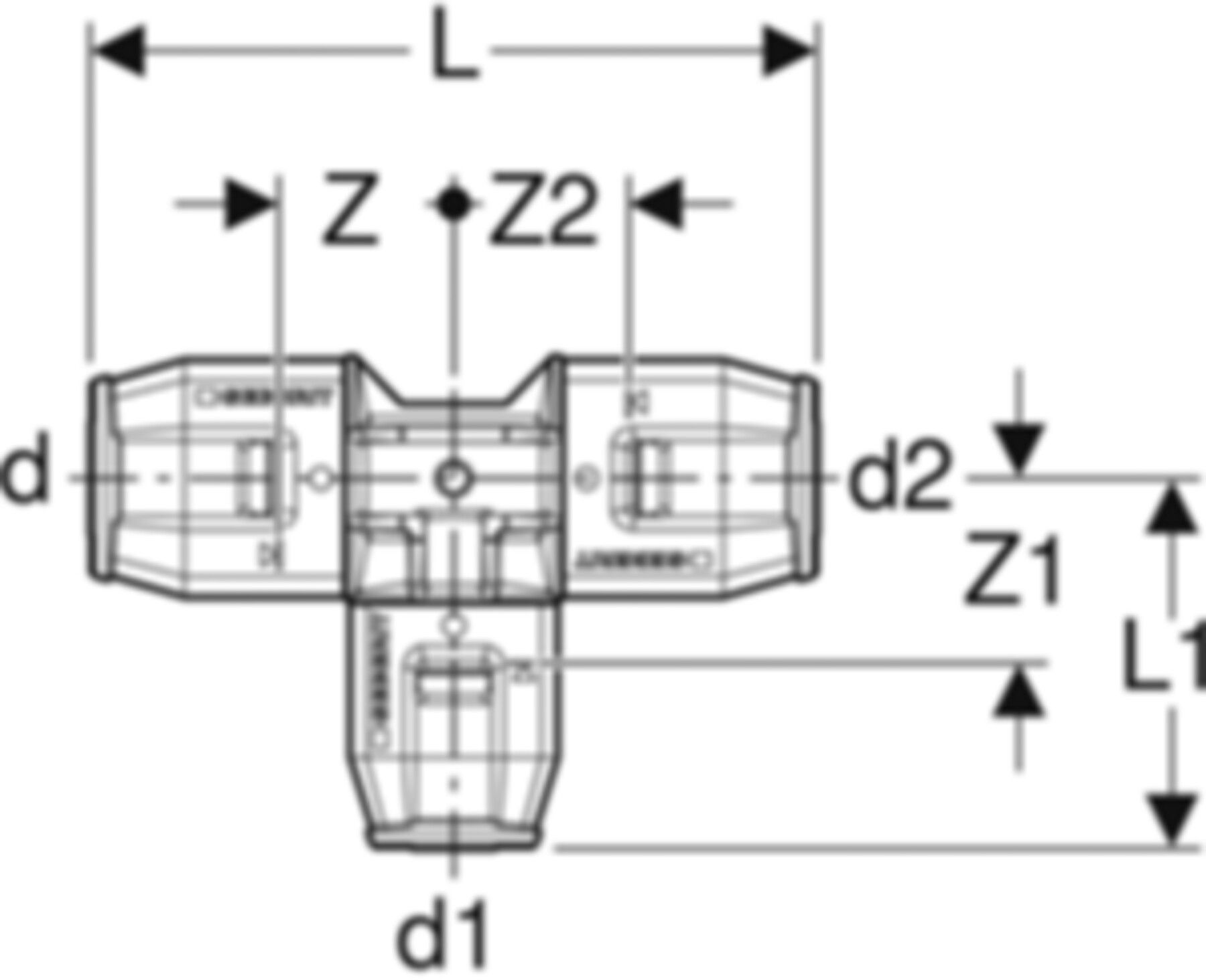 T-Stück red. 25-16-25mm 652.311.00.1 - Geberit-Push Fit-Formstücke