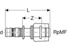Übergang 16mm-1/2" 621.451.00.5 mit MasterFix - Geberit-Mepla-Formstücke