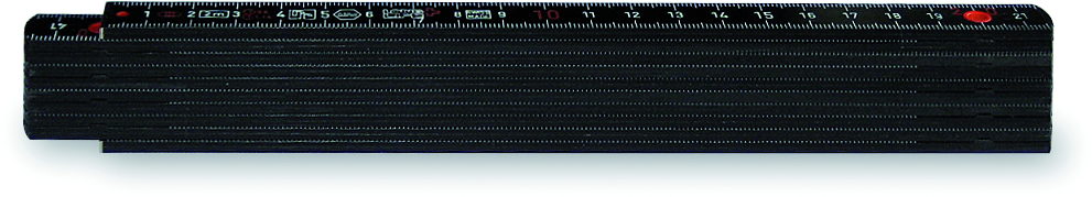 LONGLIFE Gliedermeter "Metallic" L= 2m, Polyamid, 1652S, schwarz - Längenmessen