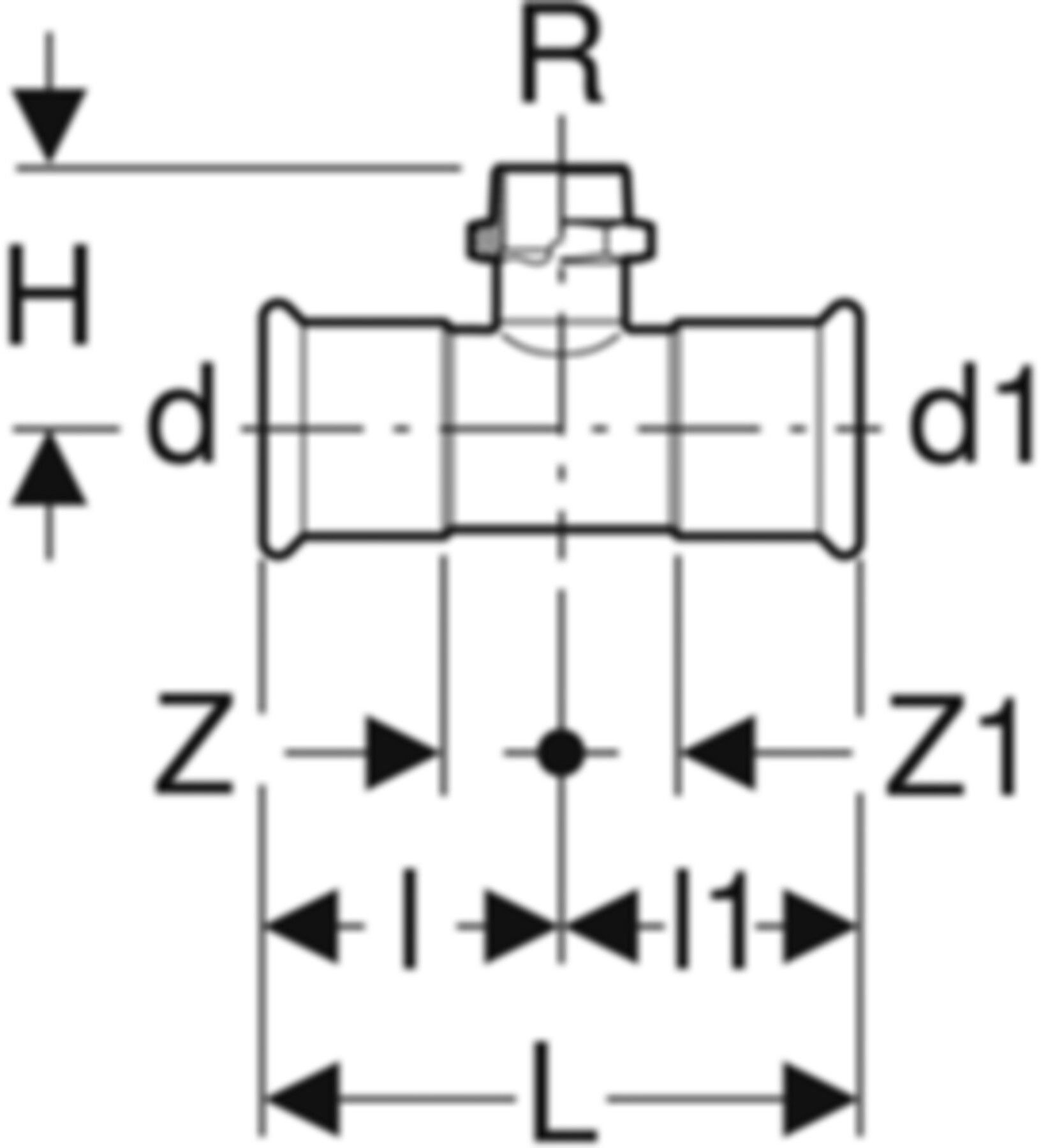 T-Stück m/AG 18mm-1/2"-18mm 31455 - Mapress-Sanitär-Presssystem-Formstücke