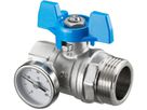 Kugelhahnen m. Thermometer 1" x 3/4" f/Edelstahlverteiler Gr. blau 140 65 83 - Oventrop Programm