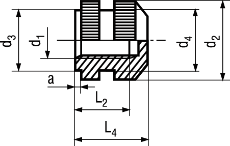 Gewindeeinsätze Form S Messing BN1045 DIN16903S M6 - Bossard Schrauben