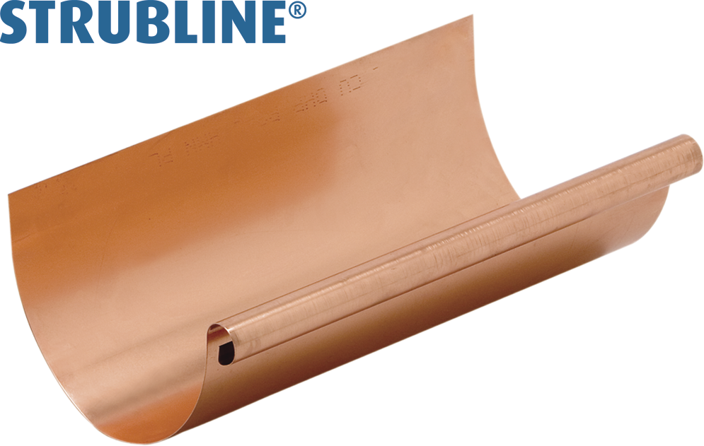 Dachrinnen 0.60 a 6 M 200 mm 100 "Strubline" - Kupfer Spenglereihalbfabrikate