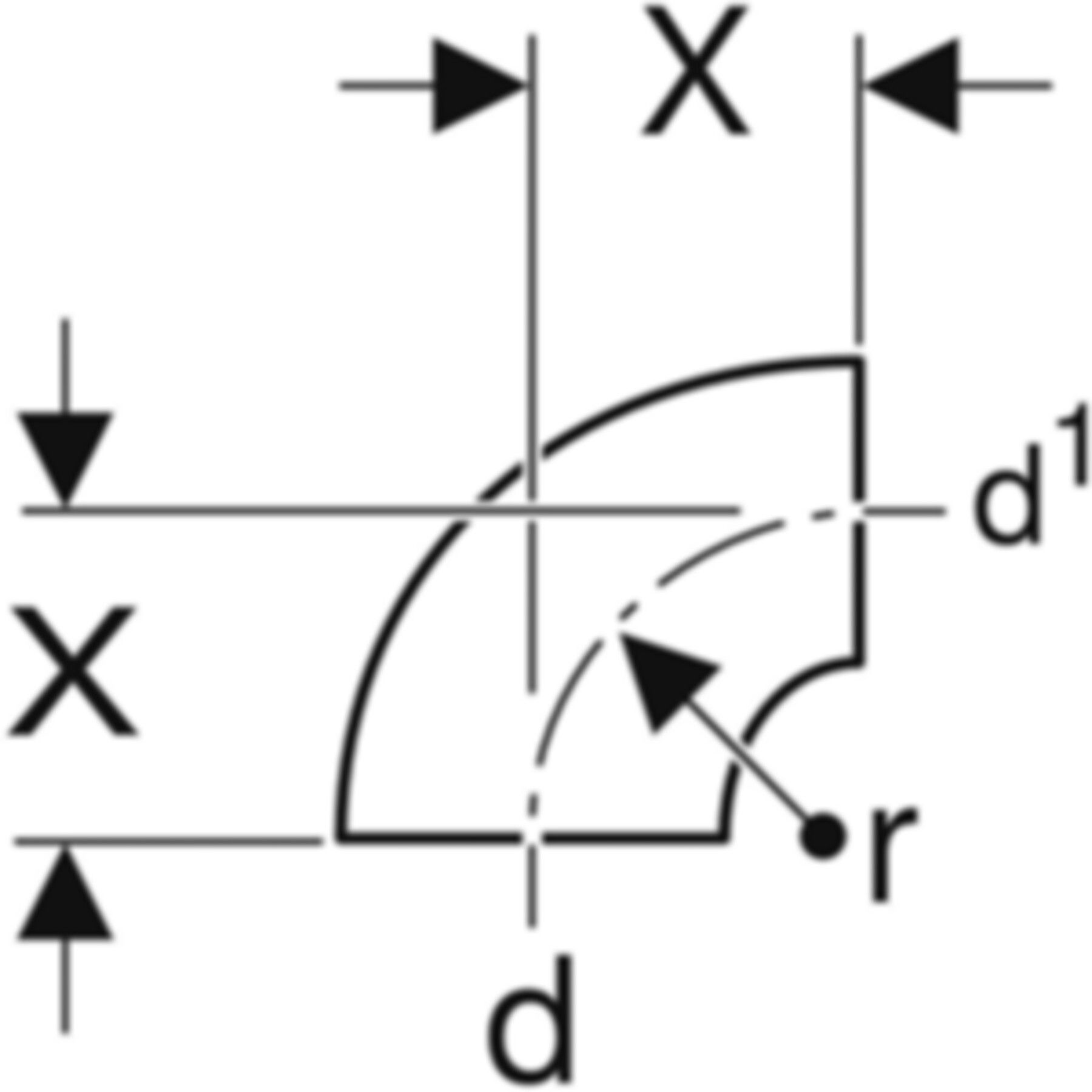 Bogen 90° reduziert 364.874.16.1 d 63 / 56mm - Geberit-PE-Formstücke