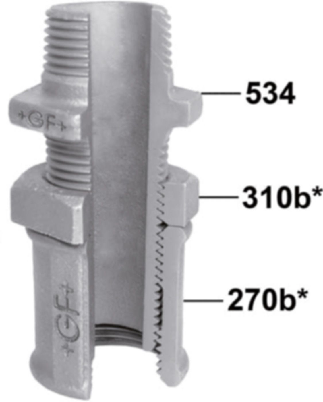 Langgewindenippel +GF+ 535V