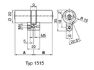 KABA 20 Doppelzylinder Typ M1515 52.5/32.5, mit 5 Schlüsseln - Kaba 20, Lagerprodukt