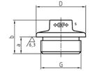 Stopfen 595 V 1" m/Dichtfl. 770 595 206 - GF verz. Tempergussfittings