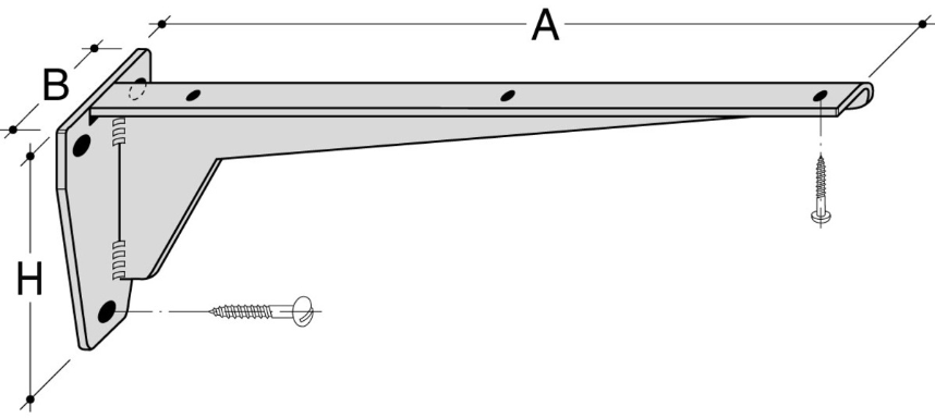 HEBGO Konsolen, feuerverzinkt FS/680mm, Tragkraft 250kg - Konsolen Hebgo