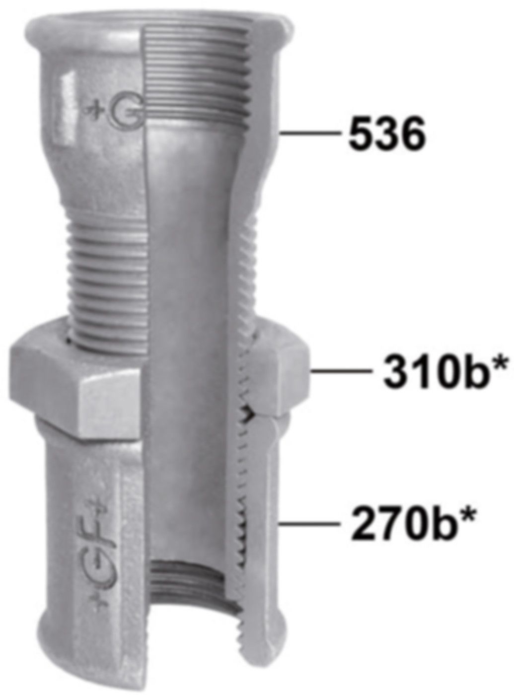 Langgewindemuffen +GF+ 537V