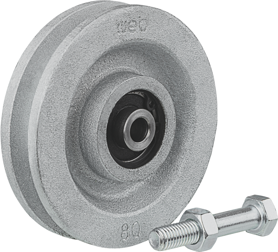 WEBI Schiebetorrolle, mit Kugellager D=120mm, verzinkt - Schiebetür- und Schiebetorbeschläge