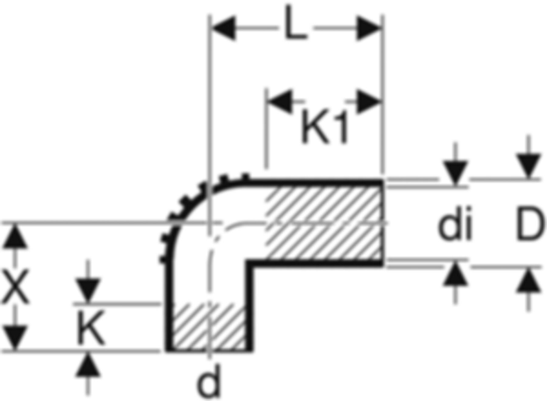 Sifon-Anschlusswinkel d 56mm 305.904.14.1 - Geberit-PE-Silent-Formstücke