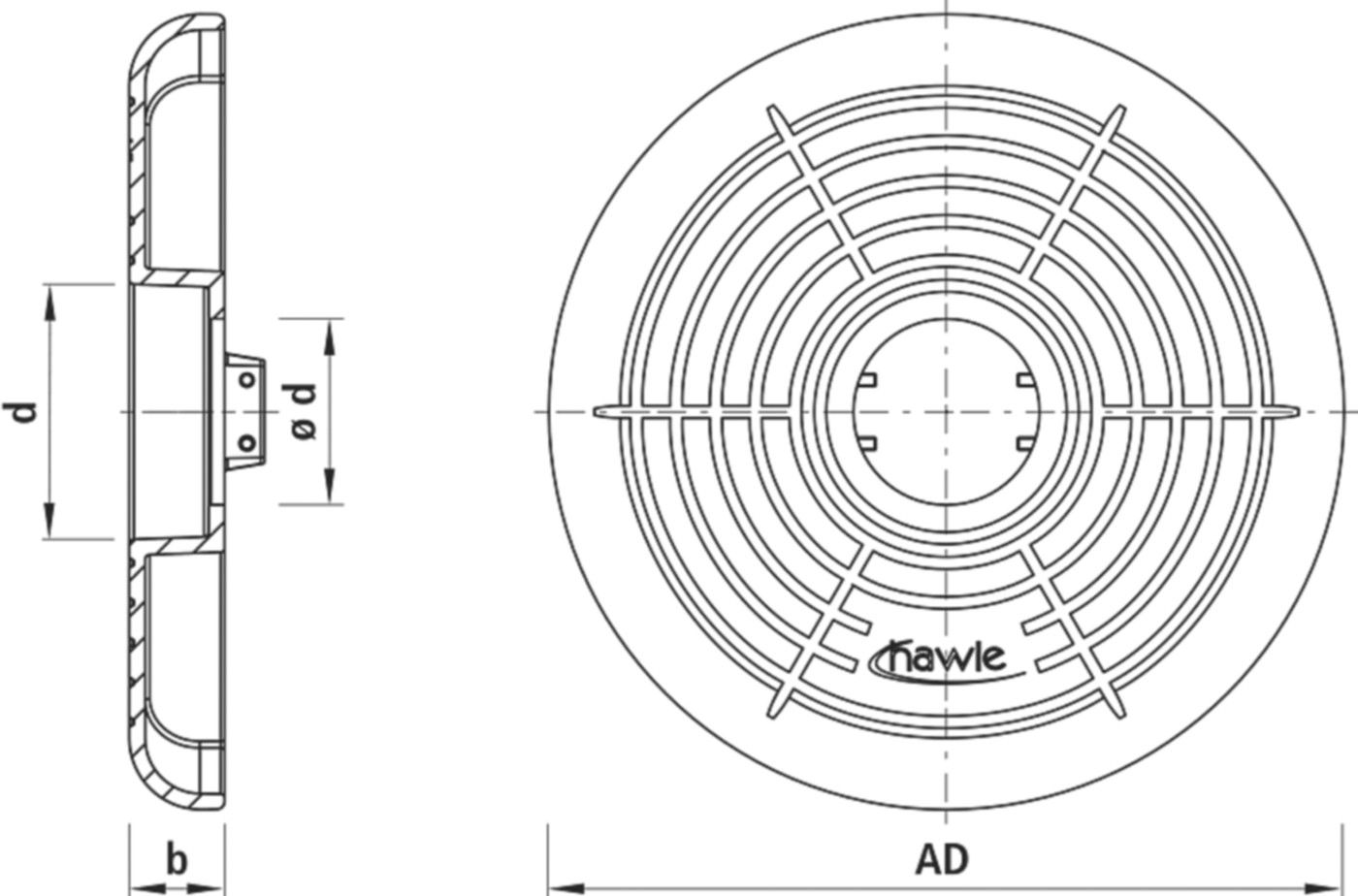 Versenkschutz 8-eckig zu Strassenkappe 4586 Grösse 1 - Hawle Schieberzubehör