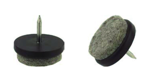 OK LINE Möbelgleiter Kunststoff DxDxH=28/25/10mm, braun, Filzeinlage grau - Diverse Möbelbeschläge und Zubehör