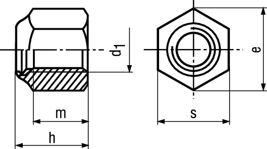 Sich-Mu hohe Form St 8 vzb BN164 DIN982 M20 - Bossard Schrauben