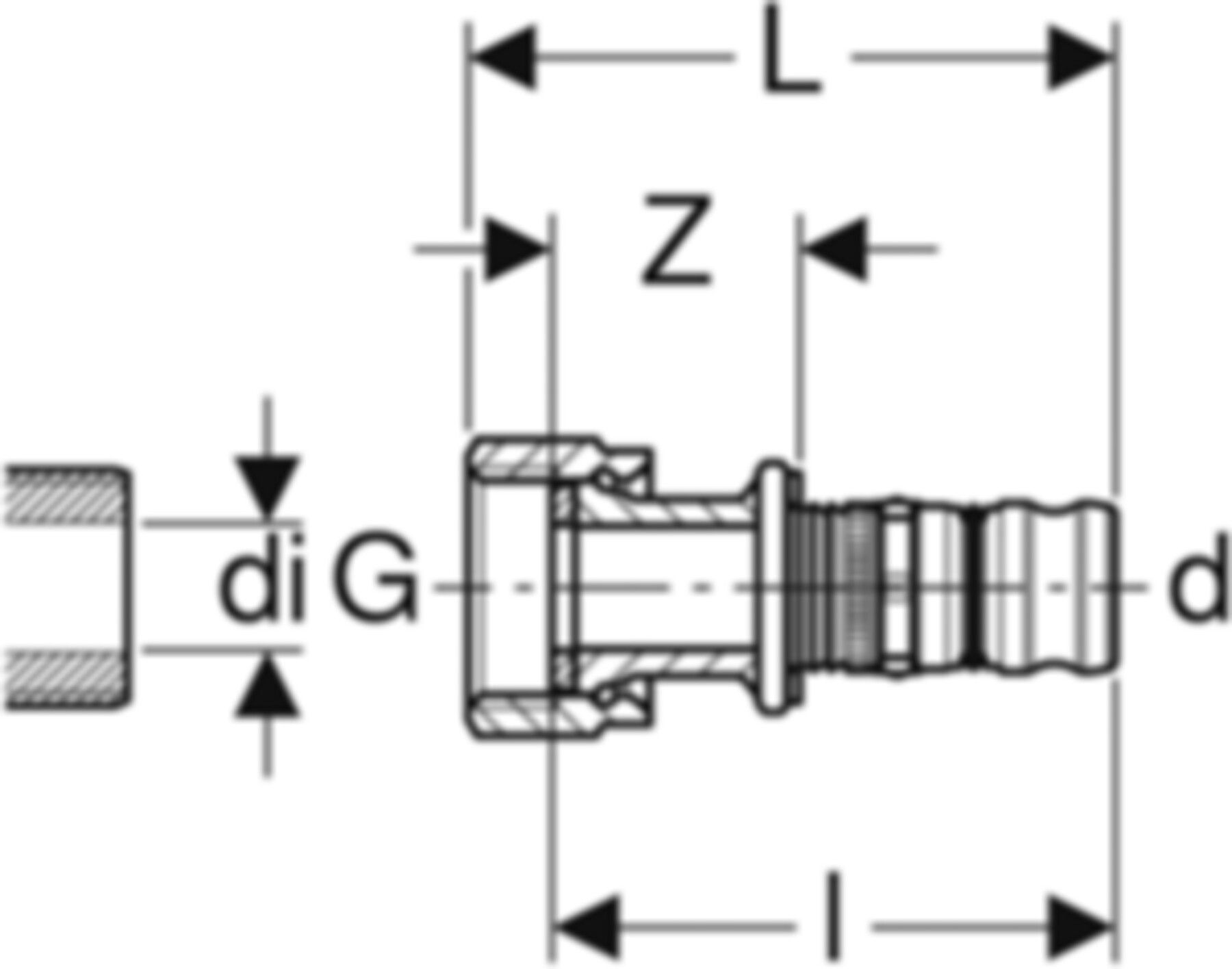 Übergangsverschraubung 16mm-11/8" mit Überwurfmutter Rotguss 601.581.00.5 - Geberit-Mepla-Formstücke