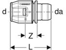 Verteiler-Steckübergang 653.461.00.1 28mm-20mm auf PushFit - Geberit-Push Fit-Formstücke