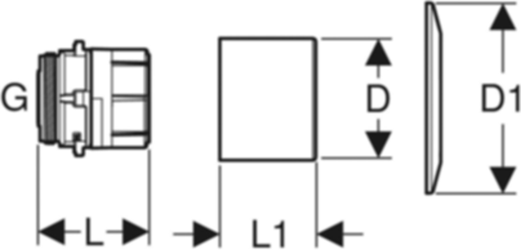 Messkapsel KOAX mit Rosette und Zylinder 2" glanzverchromt 610.021.21.3 - Geberit Systemventile / Armaturen