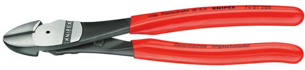 KNIPEX Kraft-Seitenschneider, poliert 7401, L= 160mm, PVC-Griffhülle - Zangen, Schneiden