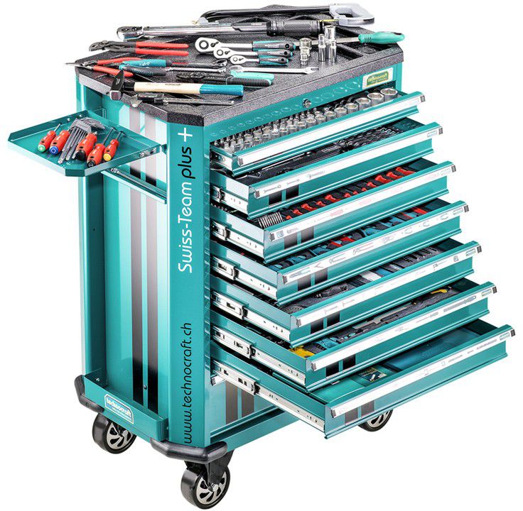 Werkstattwagen SWISS-TEAM-PLUS 743-tlg. 1/4",3/8, 1/2" - Schlüsselwerkzeuge