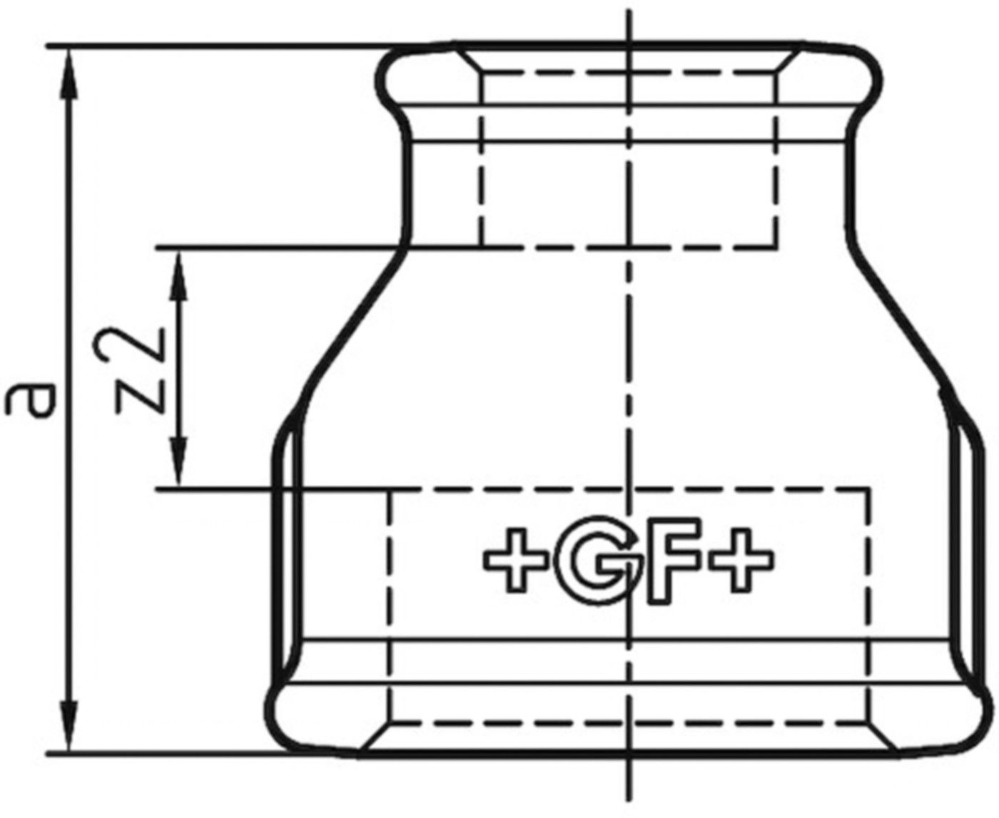 Muffe red. 240 V 11/4"- 1/2" 770 240 227 - GF verz. Tempergussfittings