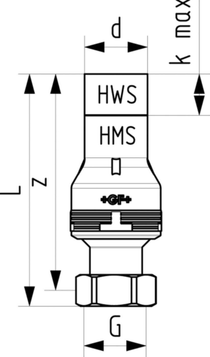 Übergang mit loser Überwurfmutter 6216 32mm - 1" 761 069 690 (761 069 375) - GF Instaflex-HWS-Schweisssystem