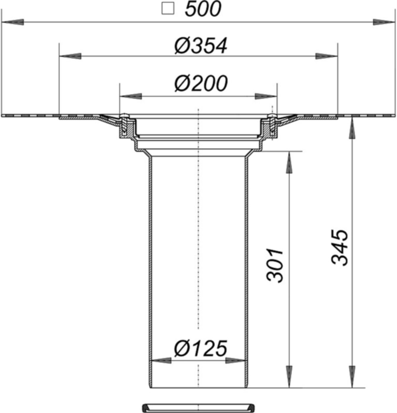 Aufstockelement 630 DallBit 10-622587 Anschlussflansch für Dachbahnen aus Bitumen - SCHACO Entwässerungstechnik