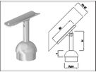 Steckkonsole bewegl mit rund Rohrkappe Pfos 33.7mm,A.vers48.3mm,H80mm,gs - INOXTECH-Handlauf-/Geländer-System