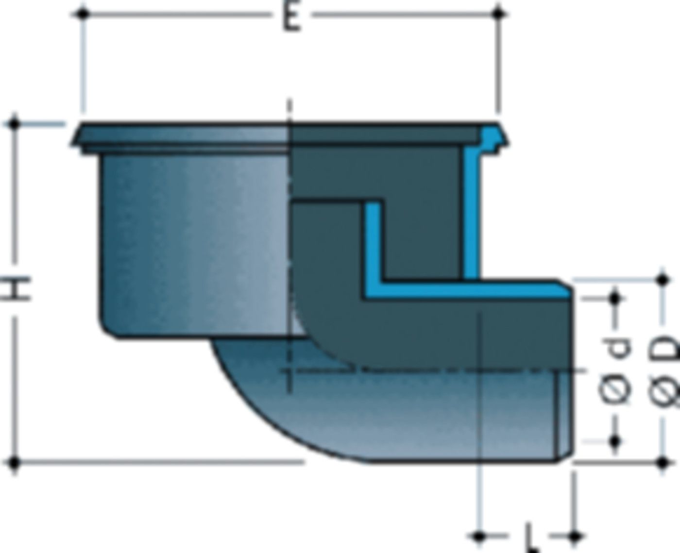 Nicoll 110/300mm dunkelgrau Auslauf horizontal - Bodenabläufe Nicoll
