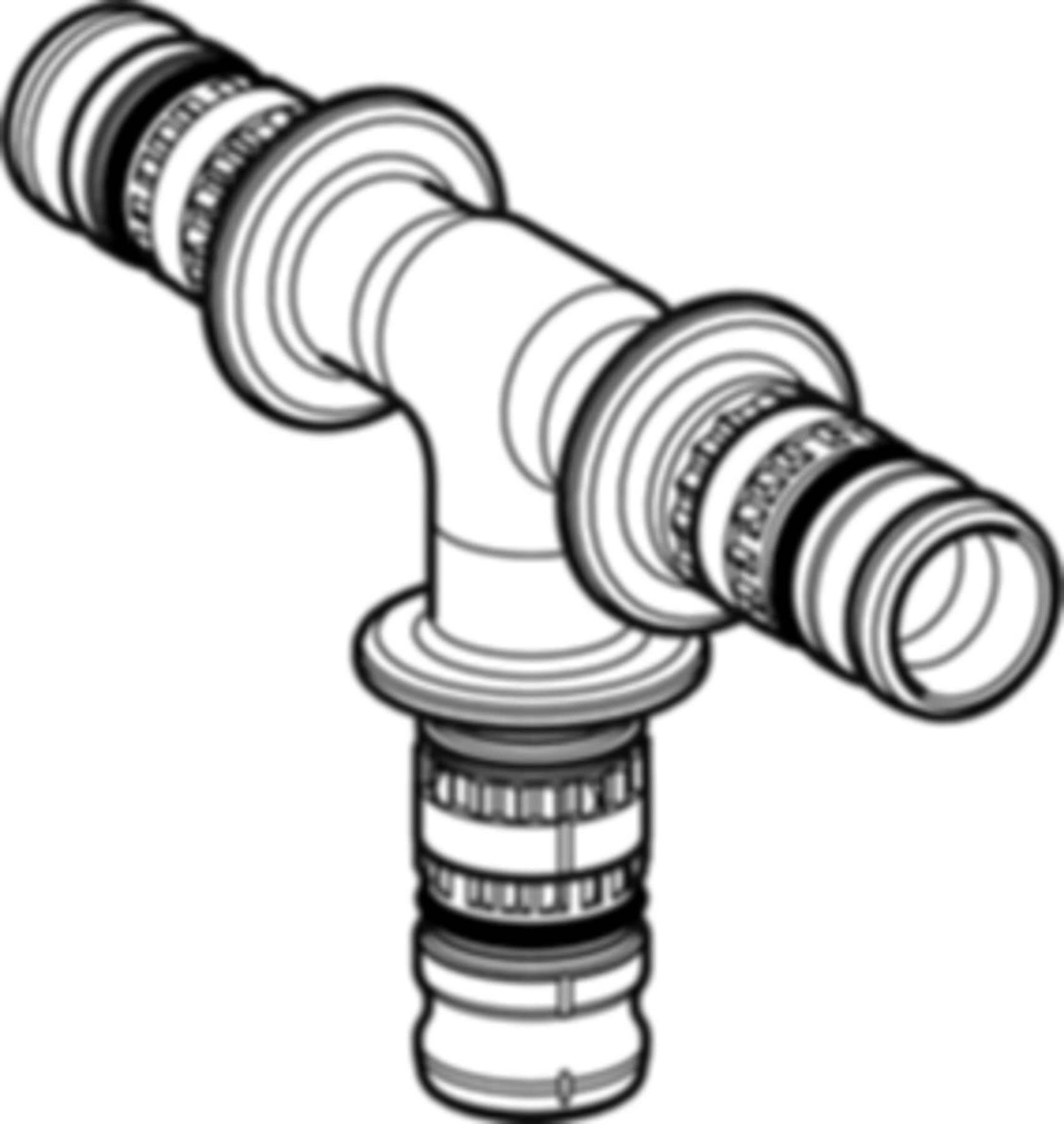 T-Stück egal 75mm 628.310.00.5 - Geberit-Mepla-Formstücke