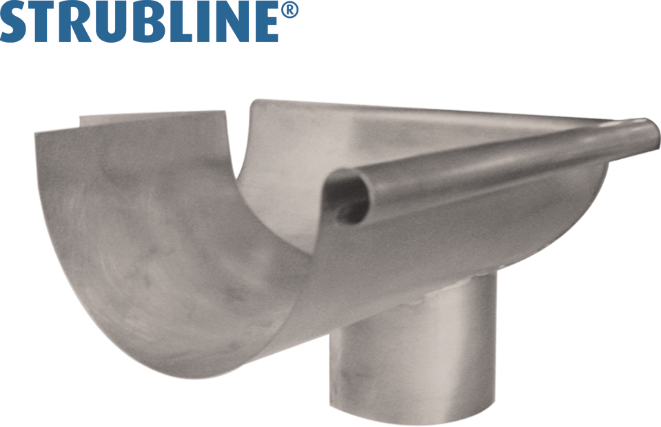 Rinnenwinkel äussere 330/ 100 mm 146 mit Stutzen "Strubline" - Cr-Ni Spenglereihalbfabrikate