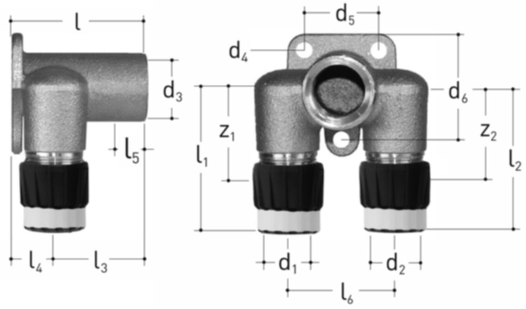 Doppelanschlusswinkel +GF+ JRG Sanipex MT