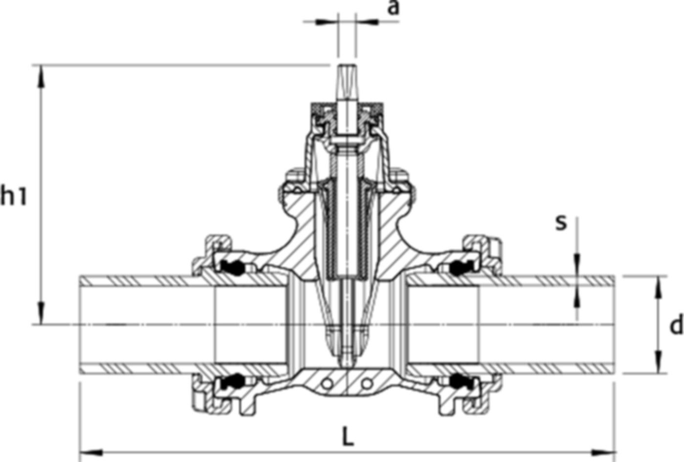 Schieber mit PE-Stutzen für Gas PE100 S8 DN 100 / d 110mm - Wild Armaturen