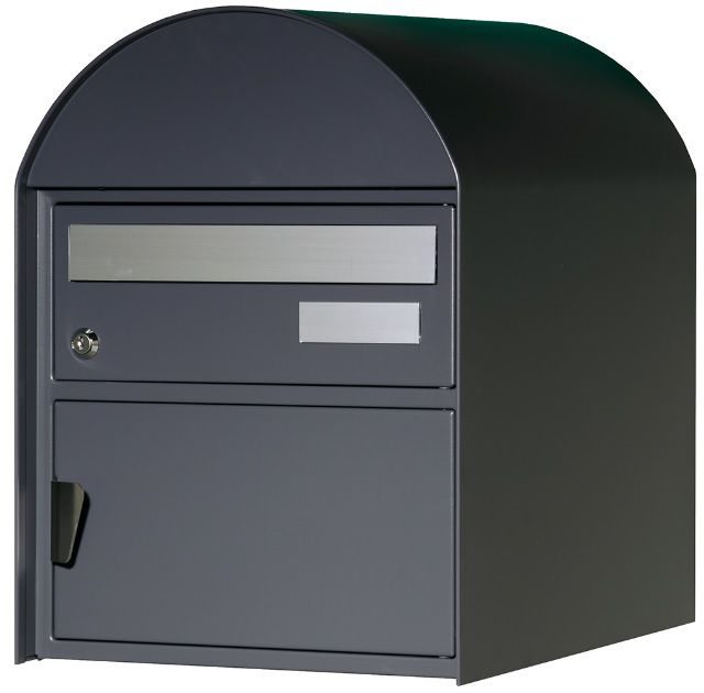 Aarau, BxHxT= 302x412x408mm Stahl pulverbeschichtet, schiefergrau RAL 7015 - Briefkasten Huber