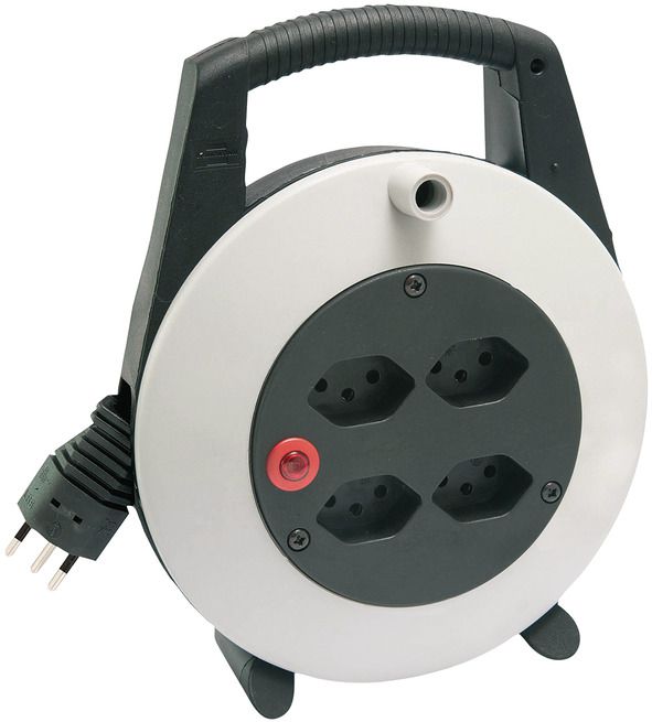 BRENNENSTUHL Kabel-Box, Vario Line 10m, TD 3x1.5 mm², Schwarz, 4 x T13 - Stromverteilung