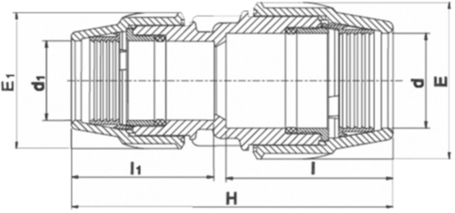 Kupplung reduziert 7110 d 50/32mm - Plasson-Klemmfittinge