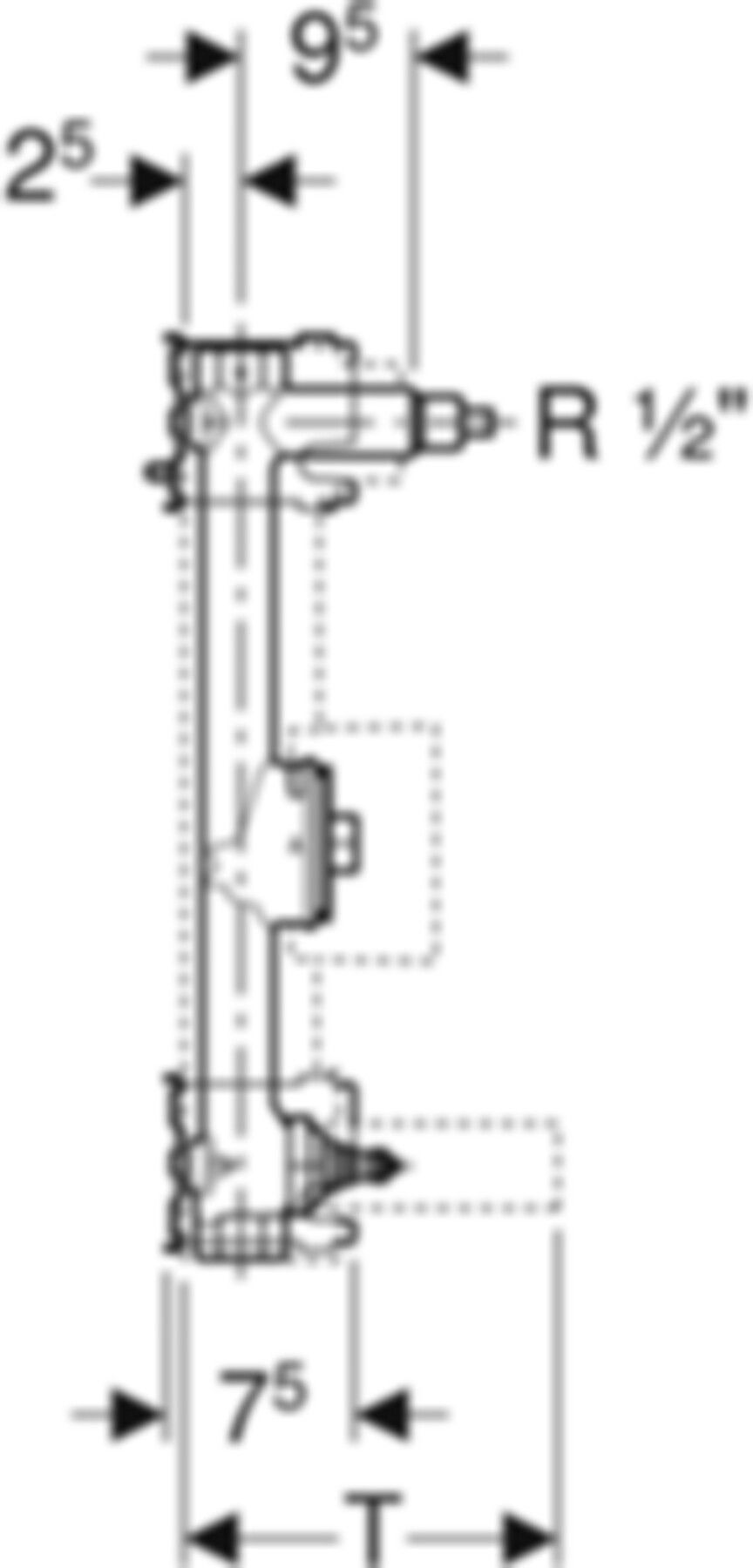 GIS-Waschtisch-Set Standarm.461.154.00.1 eine Wasserzählerstrecke mit UP-Ventil - Geberit Systemventile / Armaturen