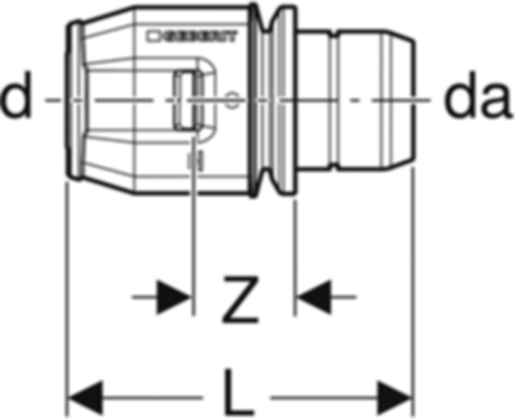 Verteiler-Steckübergang 653.461.00.1 28mm-20mm auf PushFit - Geberit-Push Fit-Formstücke