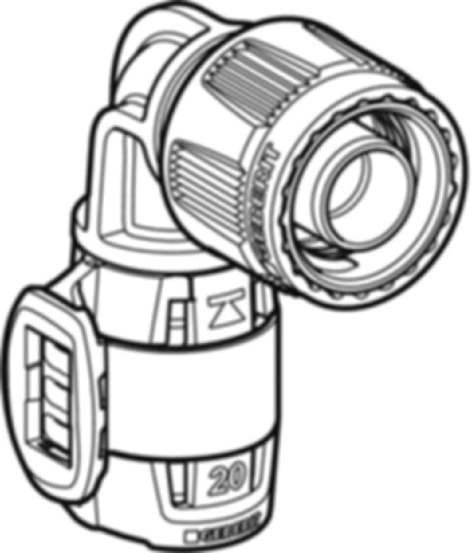 Übergangswinkel 90° 16mm-1/2" 620.490.00.1 mit MasterFix - Geberit FlowFit-Rohre/Formstücke