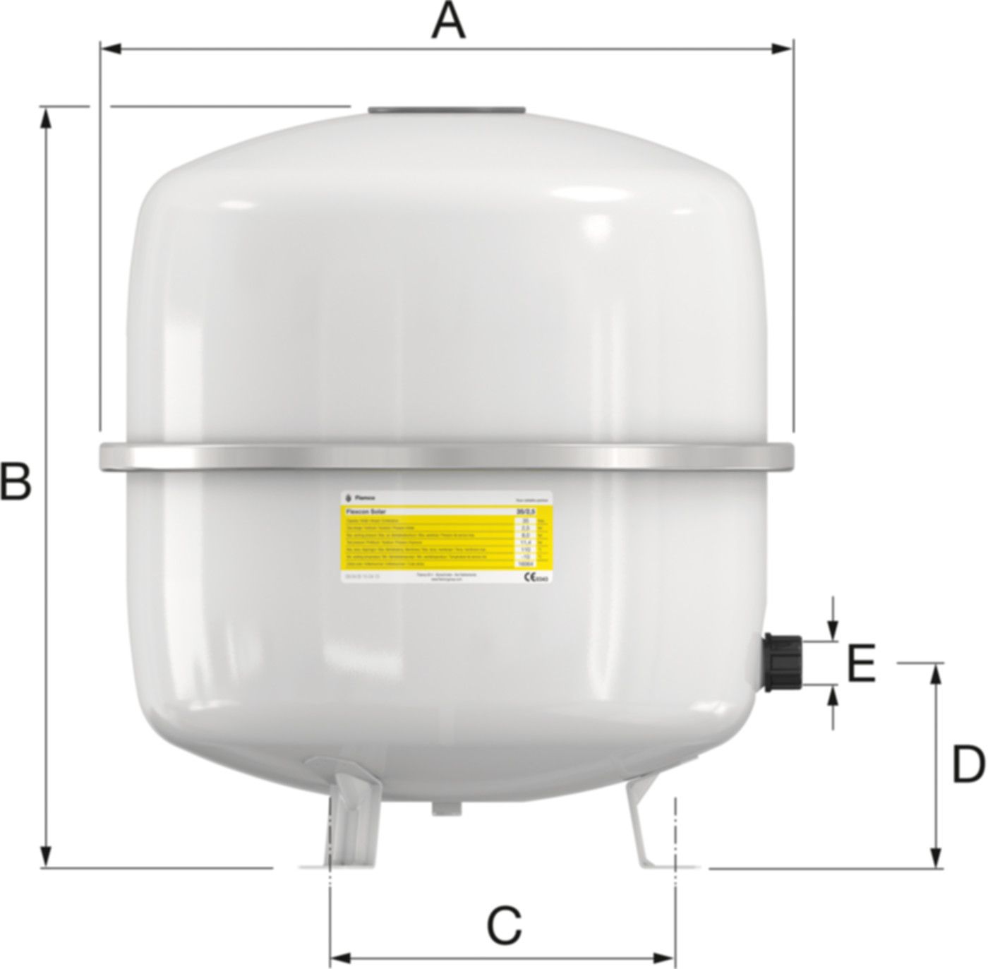 Flexcon Solar 50 8.0 bar 3/4" 16065 - Flamco Expansionsgefässe Flexcon