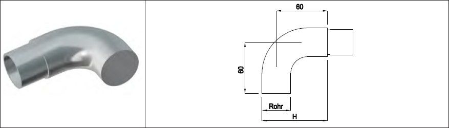 Endabschluss 33.7 x 2 mm, H 77 mm geschliffen 129750 - INOXTECH-Handlauf-/Geländer-System