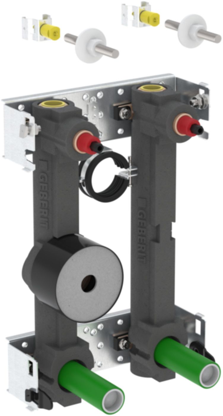 GIS-Waschtisch-Set Standarm.461.154.00.1 eine Wasserzählerstrecke mit UP-Ventil - Geberit Systemventile / Armaturen